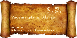 Vecsernyés Dóra névjegykártya